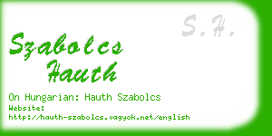 szabolcs hauth business card